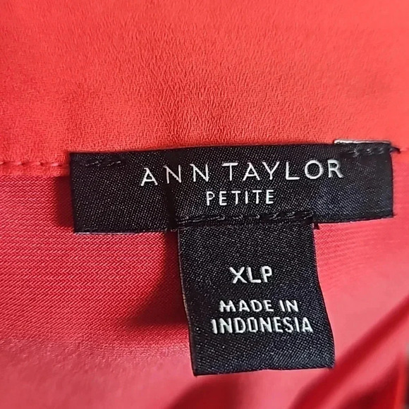 Ann Taylor Pleat Front Sleeveless Top Red Petite XL - Picture 4 of 4